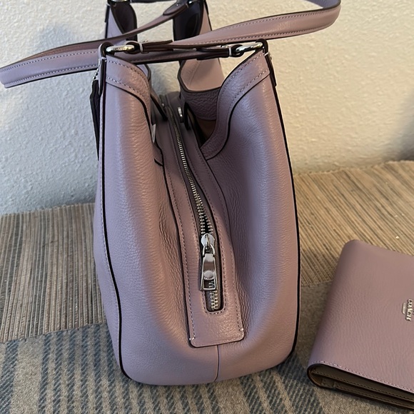Coach Kristy Soft Lilac Purple Shoulder Bag and Slim Wallet Set - Picture 8 of 15